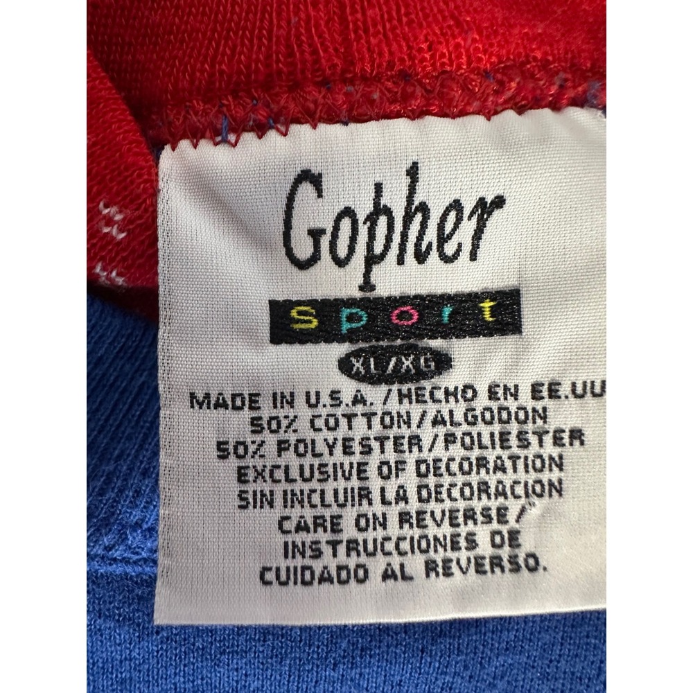 Vintage Gopher Sport Christmas Kittens Sweatshirt XL Blue Double Collar USA Made - Picture 2 of 5